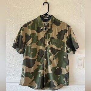 Original Penguin Green Camouflage Button Down Shirt